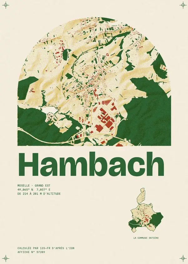 Affiche de Hambach, calculée par 123-fr d'après l'IGN