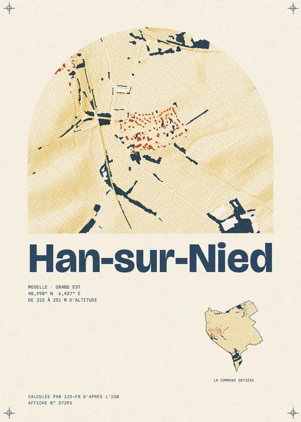 Affiche de Han-sur-Nied, calculée par 123-fr d'après l'IGN