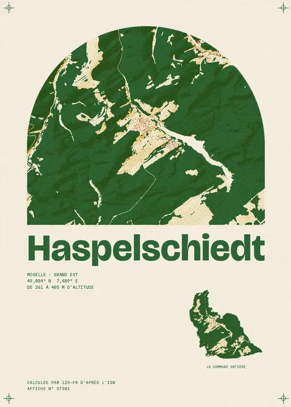 Affiche de Haspelschiedt, calculée par 123-fr d'après l'IGN