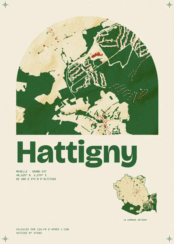 Affiche de Hattigny, calculée par 123-fr d'après l'IGN