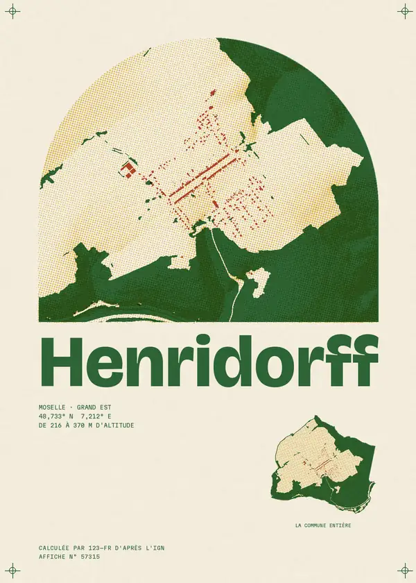 Affiche de Henridorff, calculée par 123-fr d'après l'IGN