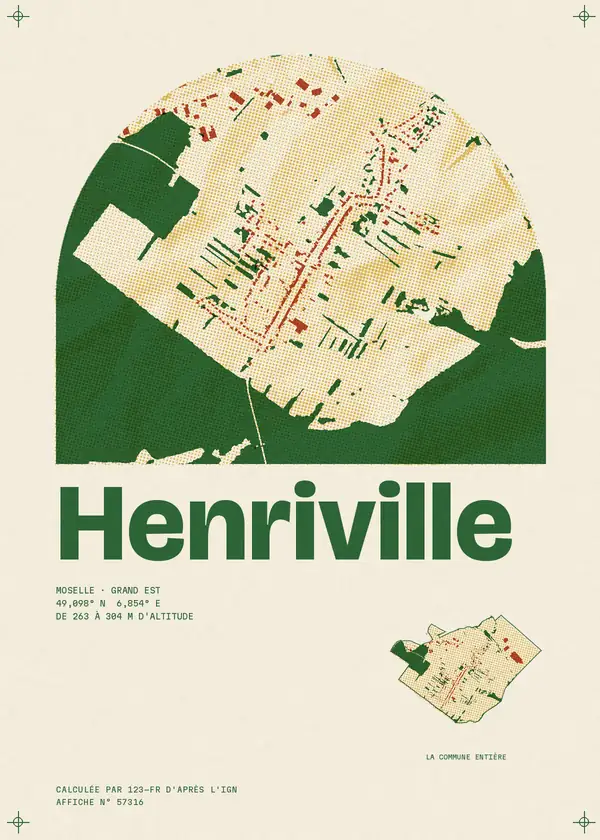 Affiche de Henriville, calculée par 123-fr d'après l'IGN