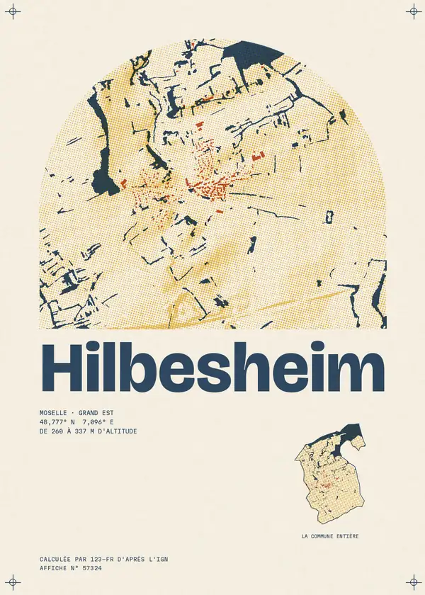 Affiche de Hilbesheim, calculée par 123-fr d'après l'IGN