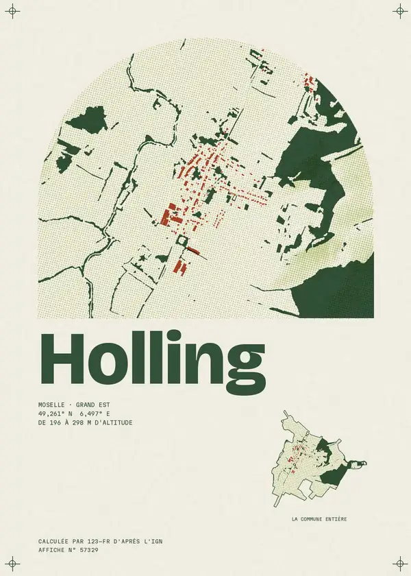 Affiche de Holling, calculée par 123-fr d'après l'IGN