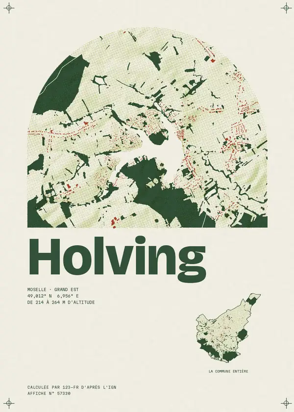 Affiche de Holving, calculée par 123-fr d'après l'IGN
