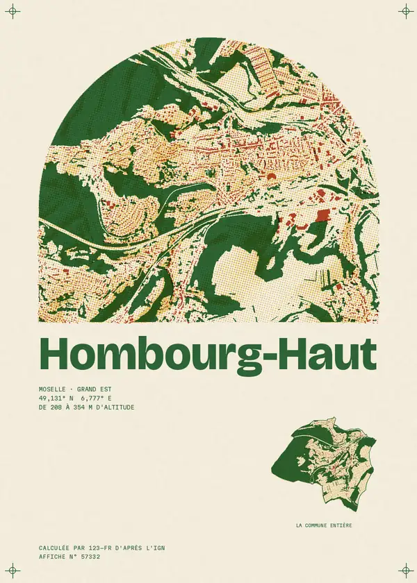 Affiche de Hombourg-Haut, calculée par 123-fr d'après l'IGN