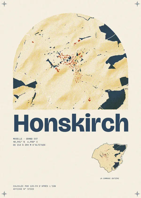 Affiche de Honskirch, calculée par 123-fr d'après l'IGN
