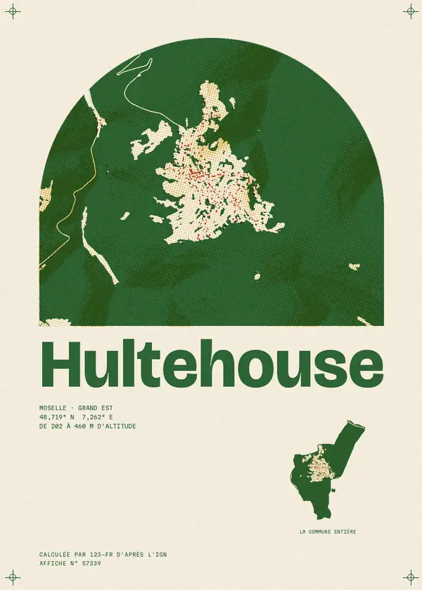 Affiche de Hultehouse, calculée par 123-fr d'après l'IGN