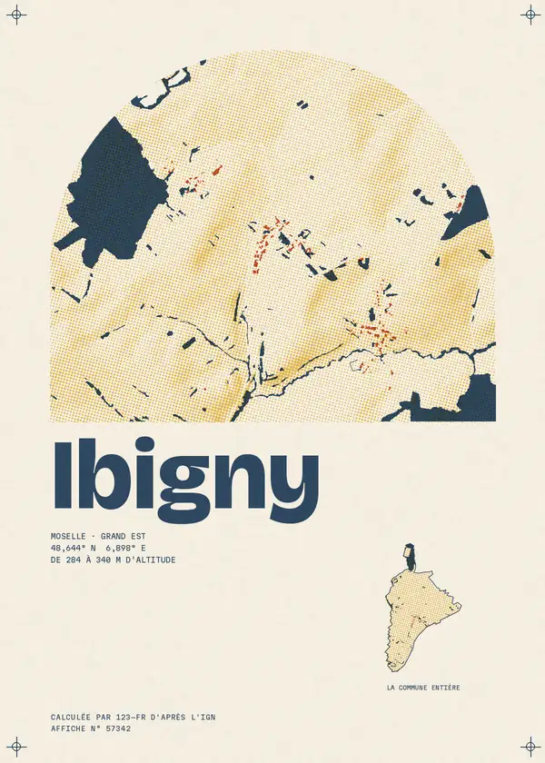 Affiche de Ibigny, calculée par 123-fr d'après l'IGN