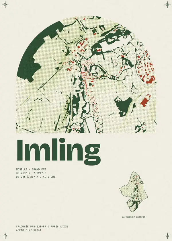 Affiche de Imling, calculée par 123-fr d'après l'IGN