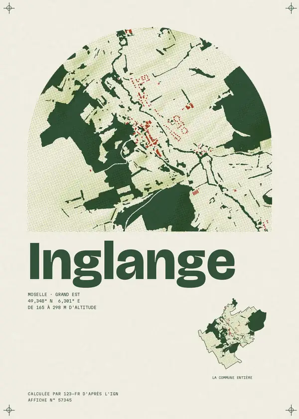 Affiche de Inglange, calculée par 123-fr d'après l'IGN
