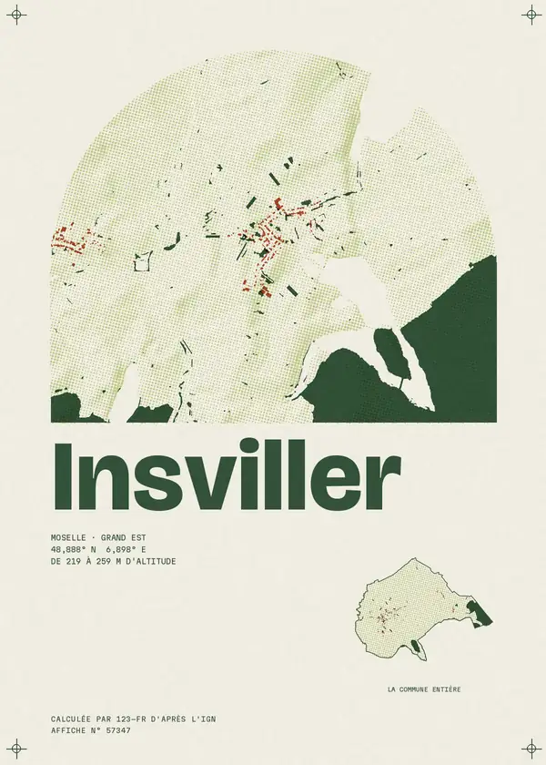 Affiche de Insviller, calculée par 123-fr d'après l'IGN