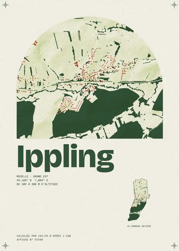 Affiche de Ippling, calculée par 123-fr d'après l'IGN