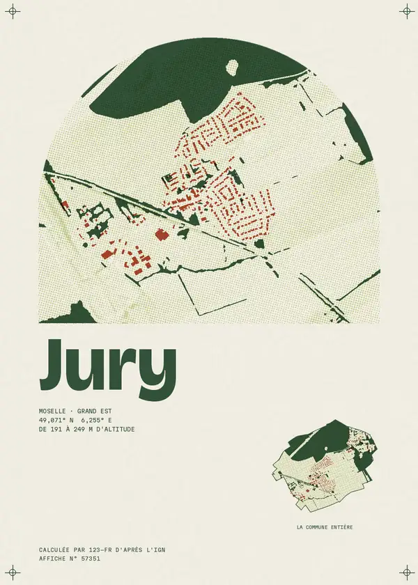 Affiche de Jury, calculée par 123-fr d'après l'IGN