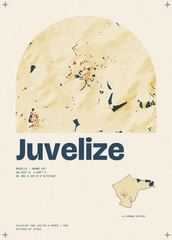 Affiche de Juvelize, calculée par 123-fr d'après l'IGN