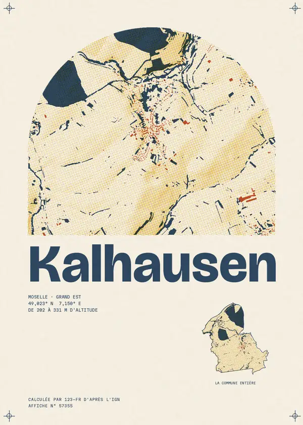 Affiche de Kalhausen, calculée par 123-fr d'après l'IGN