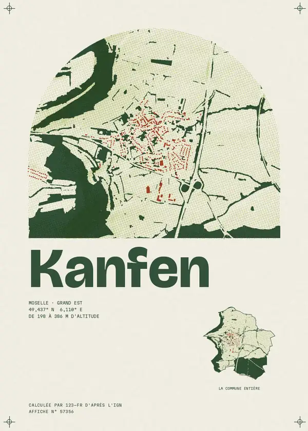 Affiche de Kanfen, calculée par 123-fr d'après l'IGN
