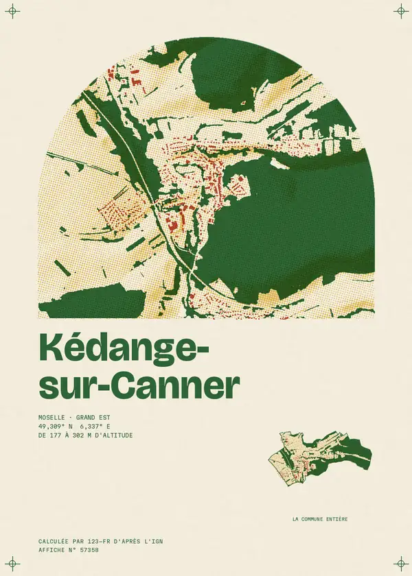 Affiche de Kédange-sur-Canner, calculée par 123-fr d'après l'IGN