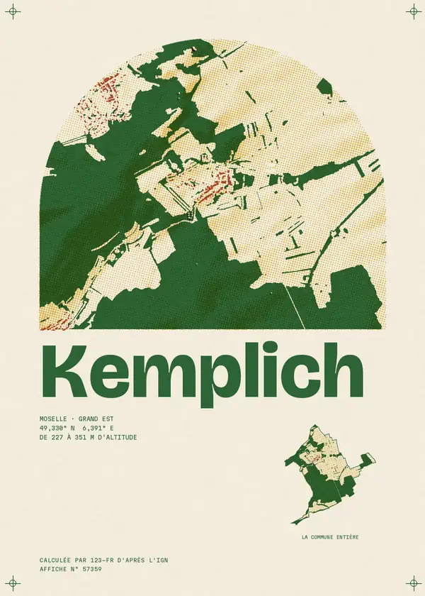 Affiche de Kemplich, calculée par 123-fr d'après l'IGN