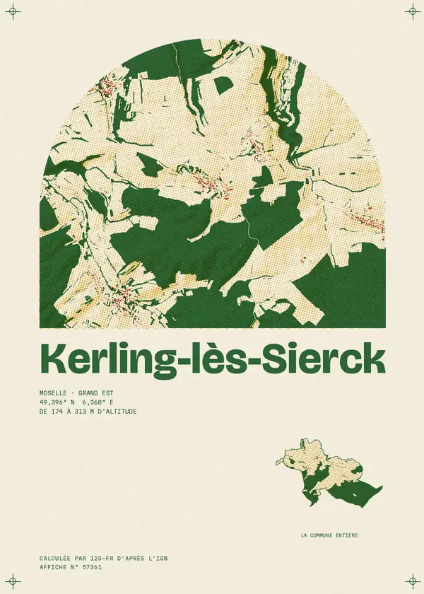 Affiche de Kerling-lès-Sierck, calculée par 123-fr d'après l'IGN