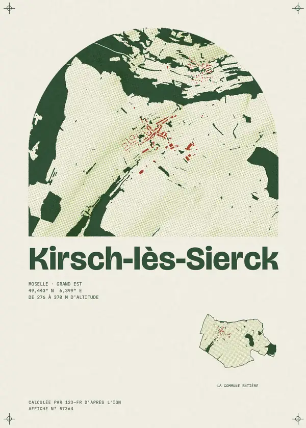 Affiche de Kirsch-lès-Sierck, calculée par 123-fr d'après l'IGN