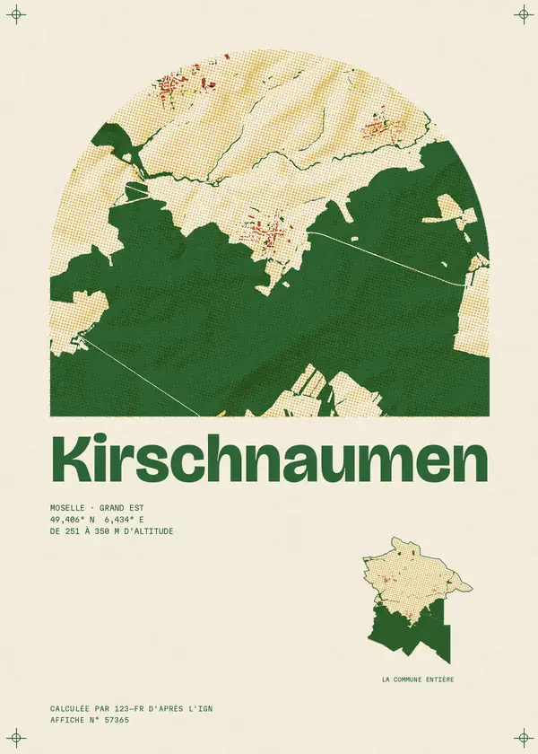 Affiche de Kirschnaumen, calculée par 123-fr d'après l'IGN