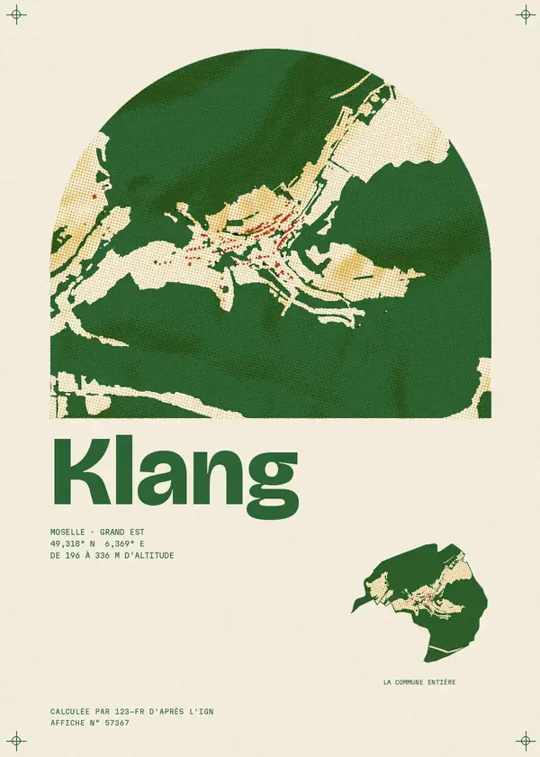 Affiche de Klang, calculée par 123-fr d'après l'IGN