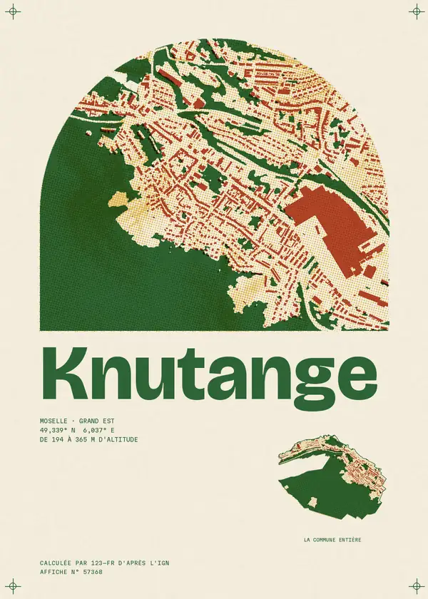 Affiche de Knutange, calculée par 123-fr d'après l'IGN