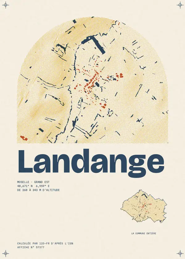 Affiche de Landange, calculée par 123-fr d'après l'IGN