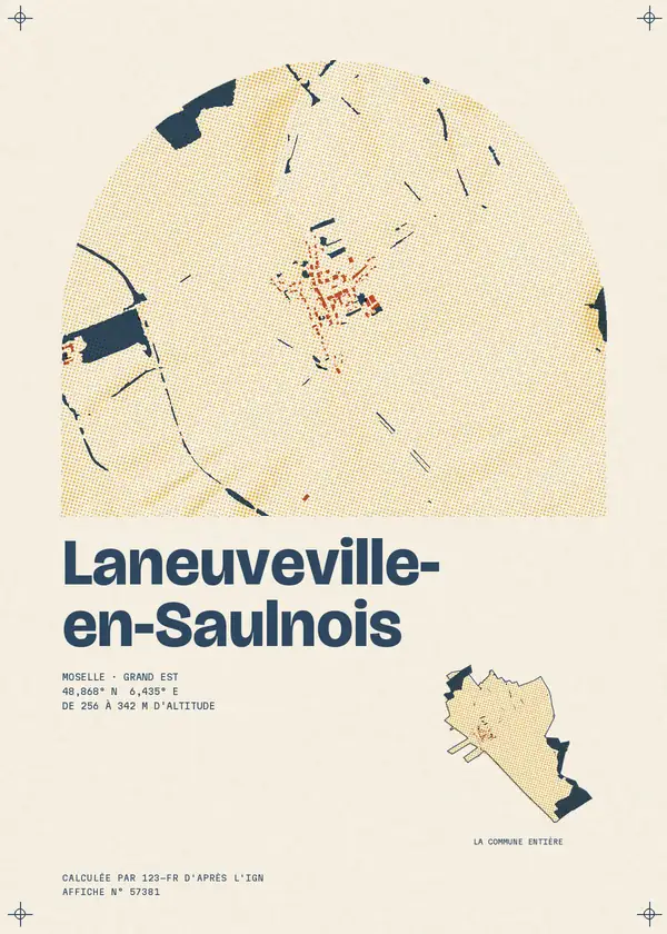Affiche de Laneuveville-en-Saulnois, calculée par 123-fr d'après l'IGN