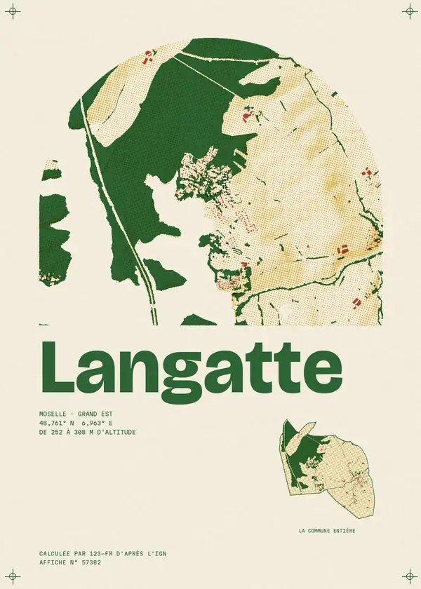 Affiche de Langatte, calculée par 123-fr d'après l'IGN