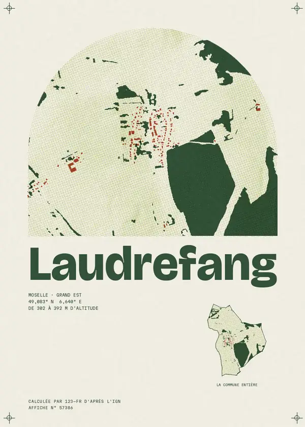 Affiche de Laudrefang, calculée par 123-fr d'après l'IGN