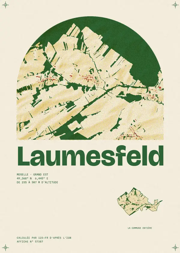Affiche de Laumesfeld, calculée par 123-fr d'après l'IGN