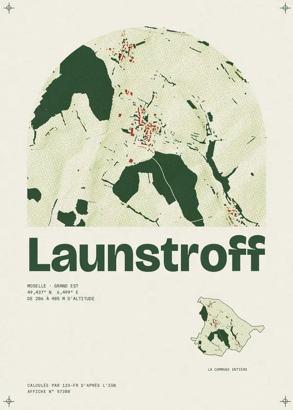 Affiche de Launstroff, calculée par 123-fr d'après l'IGN