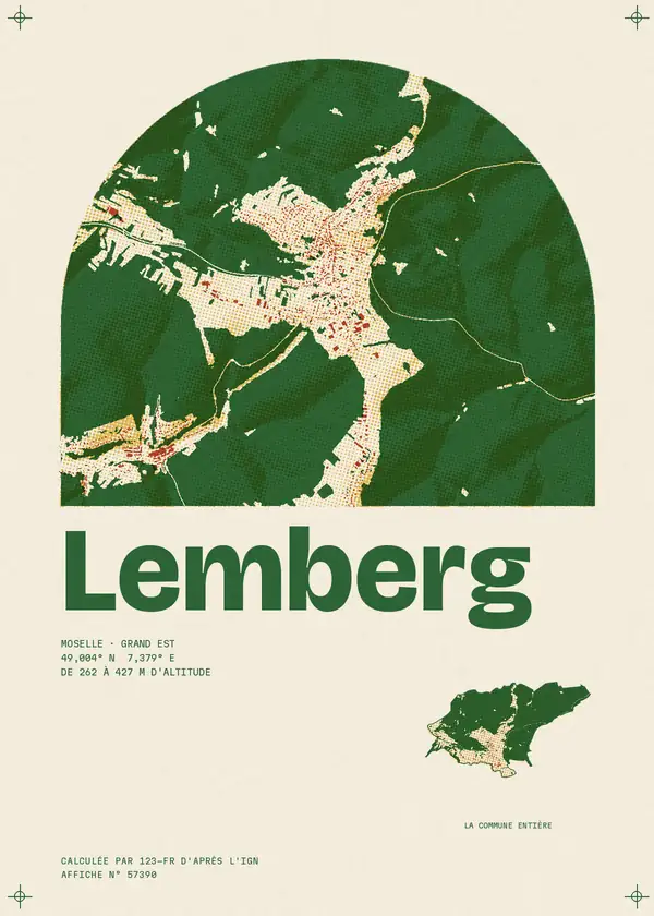 Affiche de Lemberg, calculée par 123-fr d'après l'IGN
