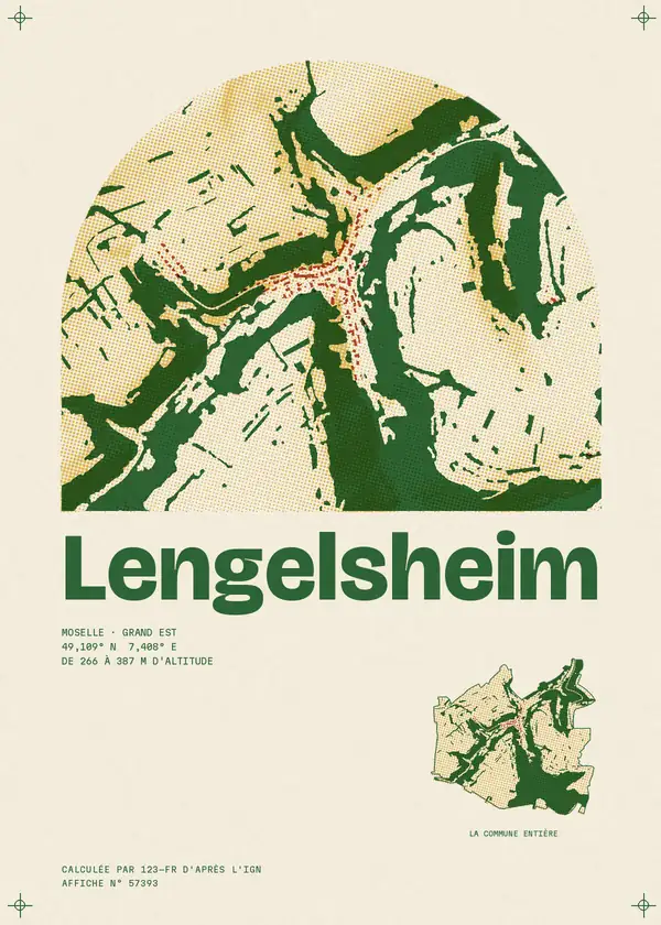 Affiche de Lengelsheim, calculée par 123-fr d'après l'IGN