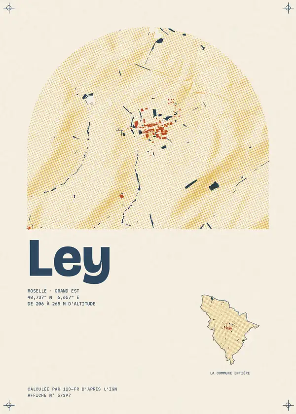 Affiche de Ley, calculée par 123-fr d'après l'IGN