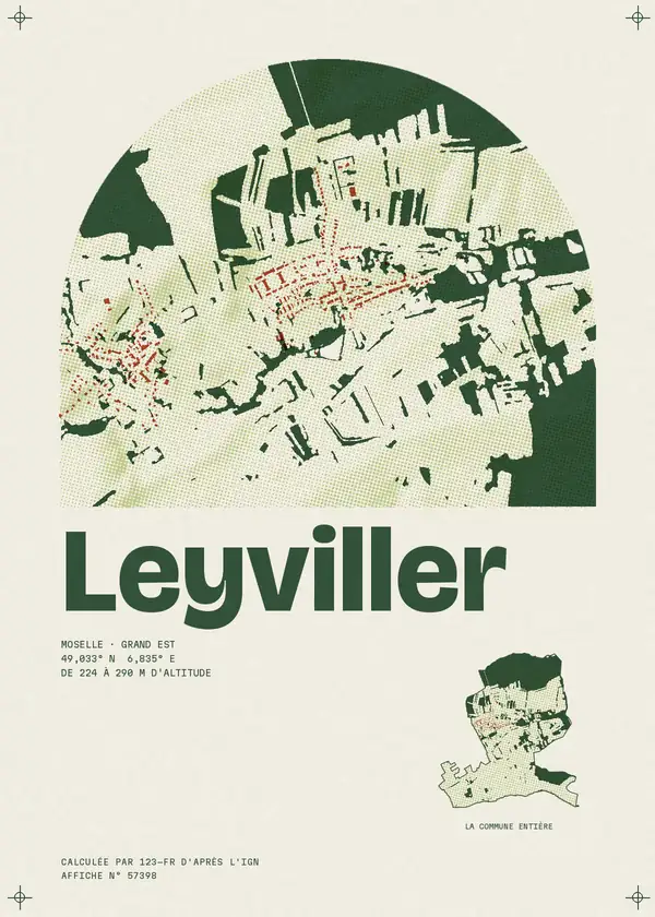 Affiche de Leyviller, calculée par 123-fr d'après l'IGN