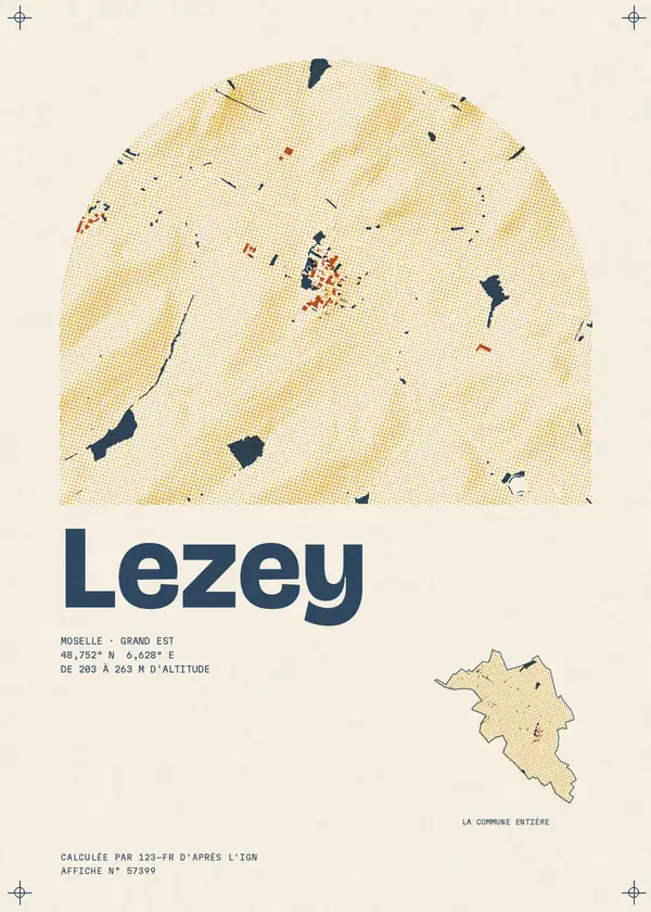 Affiche de Lezey, calculée par 123-fr d'après l'IGN