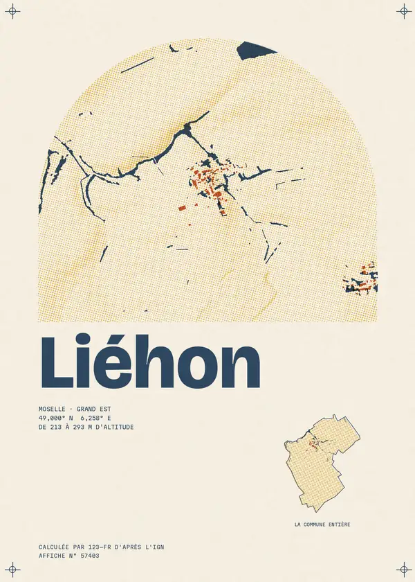 Affiche de Liéhon, calculée par 123-fr d'après l'IGN