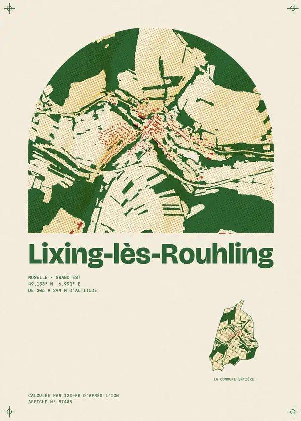 Affiche de Lixing-lès-Rouhling, calculée par 123-fr d'après l'IGN
