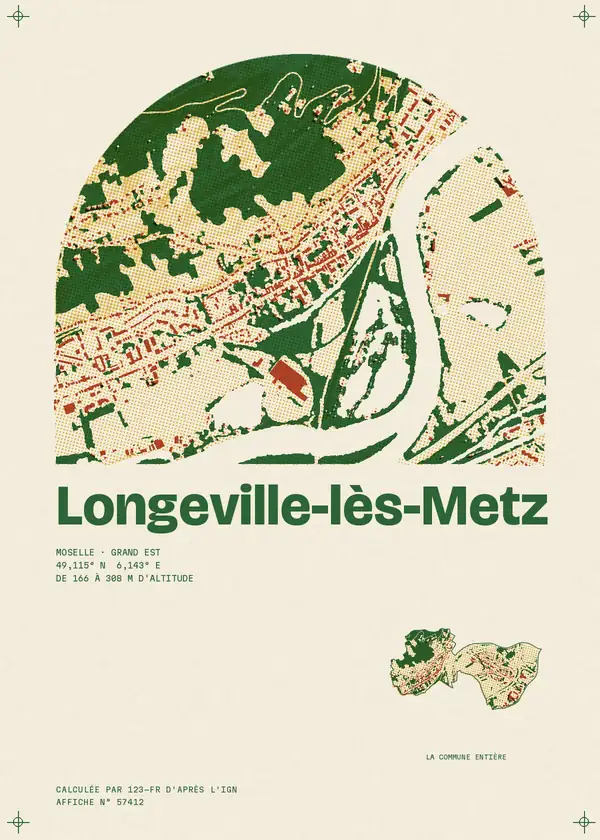 Affiche de Longeville-lès-Metz, calculée par 123-fr d'après l'IGN