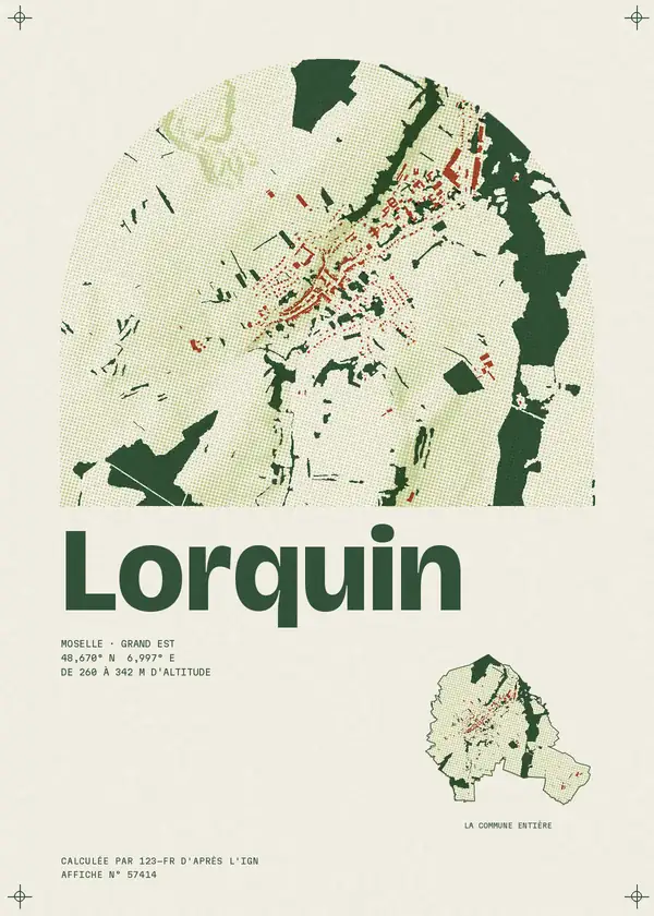 Affiche de Lorquin, calculée par 123-fr d'après l'IGN