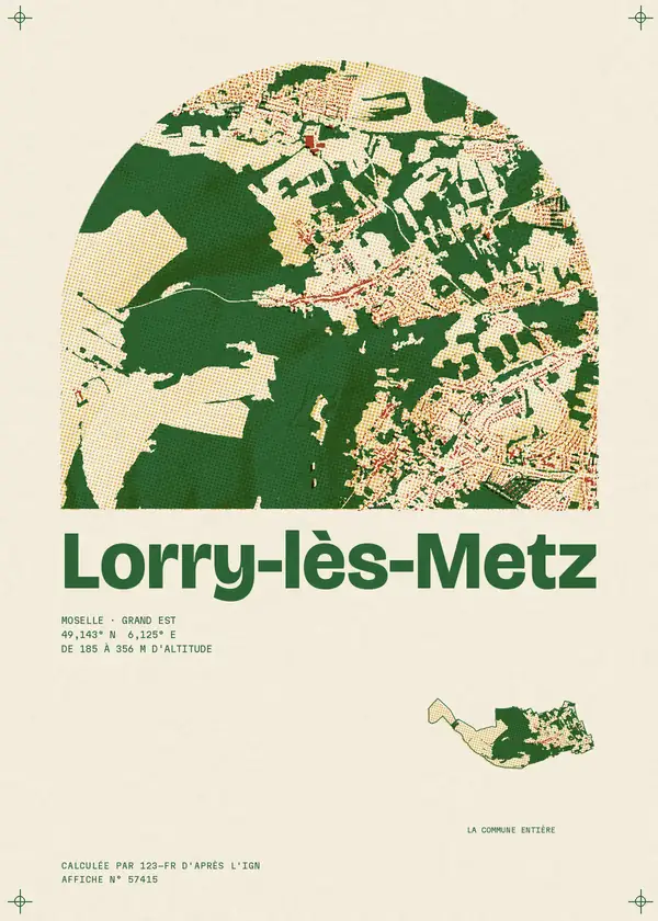 Affiche de Lorry-lès-Metz, calculée par 123-fr d'après l'IGN