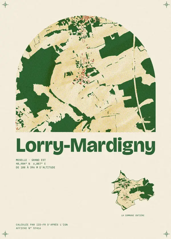 Affiche de Lorry-Mardigny, calculée par 123-fr d'après l'IGN