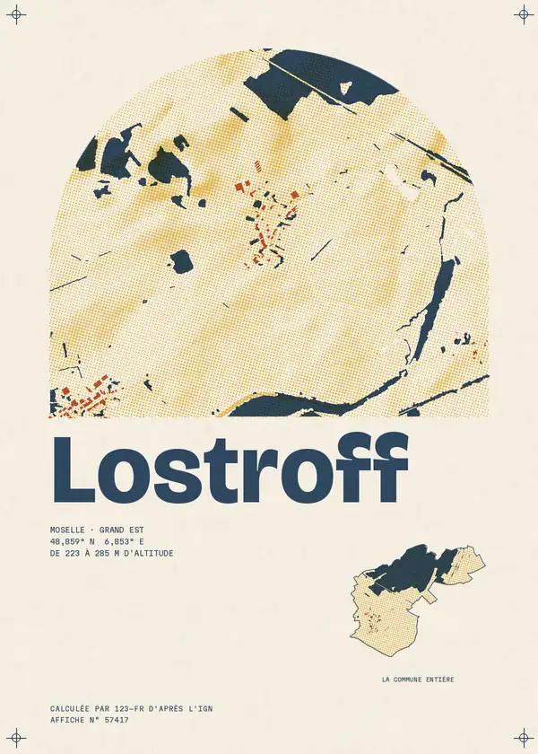 Affiche de Lostroff, calculée par 123-fr d'après l'IGN
