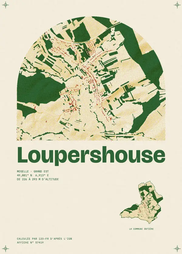 Affiche de Loupershouse, calculée par 123-fr d'après l'IGN