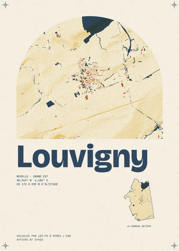 Affiche de Louvigny, calculée par 123-fr d'après l'IGN