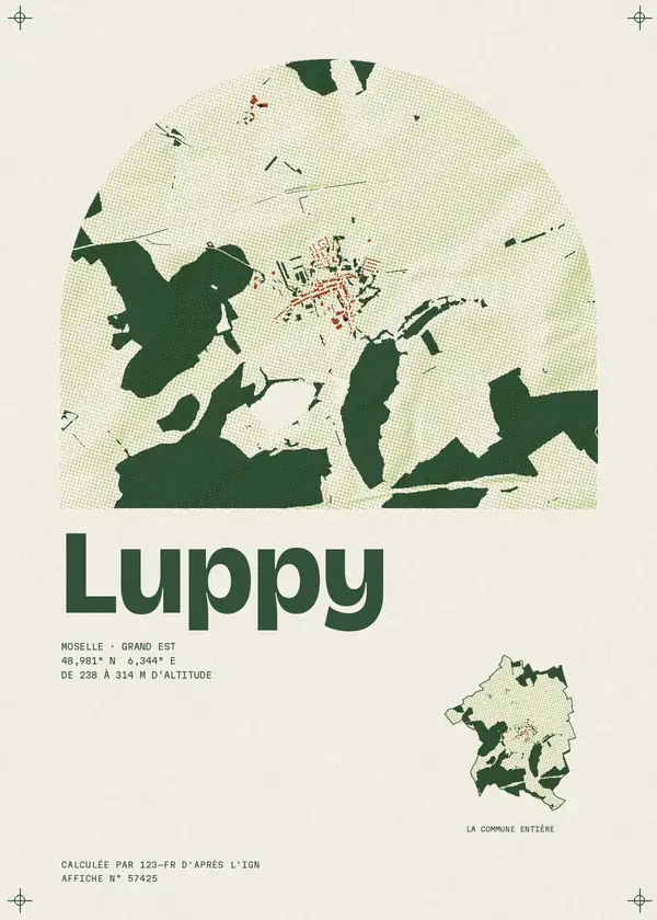 Affiche de Luppy, calculée par 123-fr d'après l'IGN