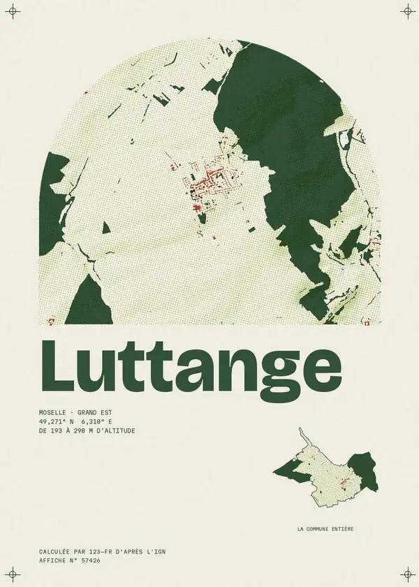 Affiche de Luttange, calculée par 123-fr d'après l'IGN